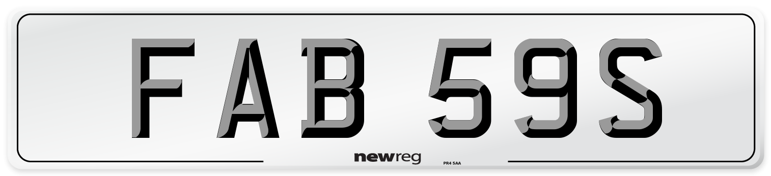 FAB 59S Number Plate from New Reg